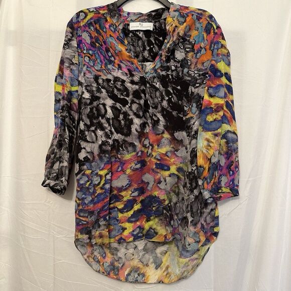 Amanda Uprichard Tops - Amanda Uprichard Size Small Multicolor Print Silk 3/4‎ Sleeve Blouse Top